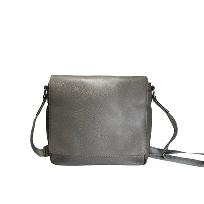 Used LOUIS VUITTON Calfskin Roman Messenger Bag Grey PHW