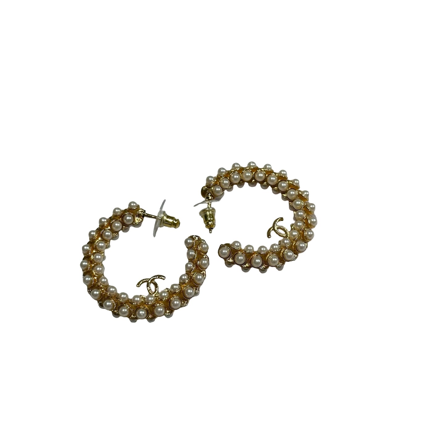 Used Chanel Pearl Earrings Earrings White GHW