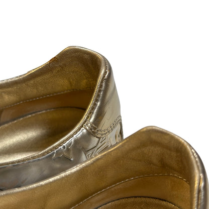Used LOUIS VUITTON Calfskin Leather Monogram Shoes Gold