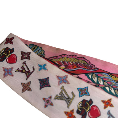 Used LOUIS VUITTON Twilly Twilly Pink White