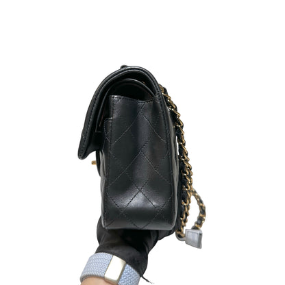 Used Chanel Calfskin Leather CF 23 Shoulder Bag Black GHW