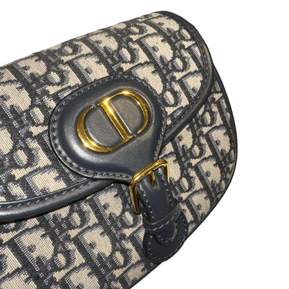 Used DIOR Oblique Jacquard Bobby Shoulder Bag Blue Navy GHW