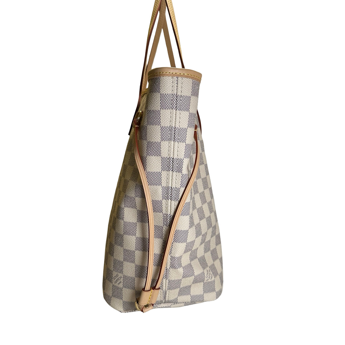 Brand New LOUIS VUITTON Damier Azur Neverfull Tote Bag White Blue