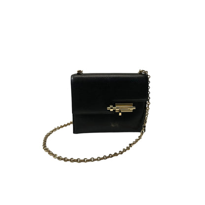 Used HERMÈS Chevre Goatskin MINI VERROU Shoulder Bag Black GHW