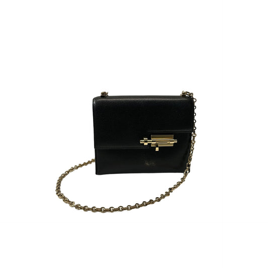 Used HERMÈS Chevre Goatskin MINI VERROU Shoulder Bag Black GHW