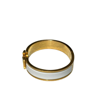 Used HERMÈS Mini Clic Kelly Bracelet Accessories White GHW