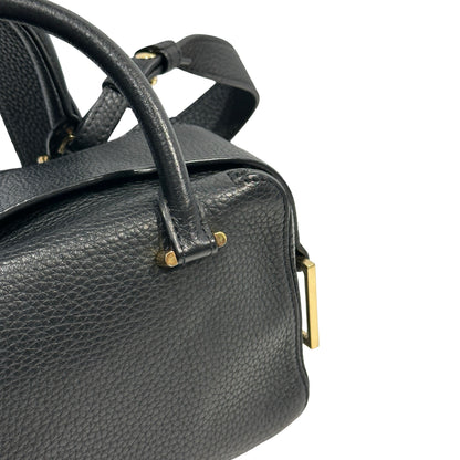 Used DELVAUX Leather Cool Box Handbag Black