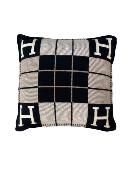 Used HERMES Avalon Cushion Accessories Black White