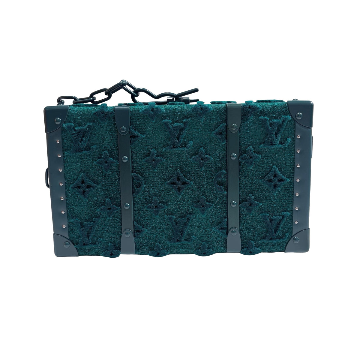 Used LOUIS VUITTON Monogram Tufted Soft Trunk Handbag Green