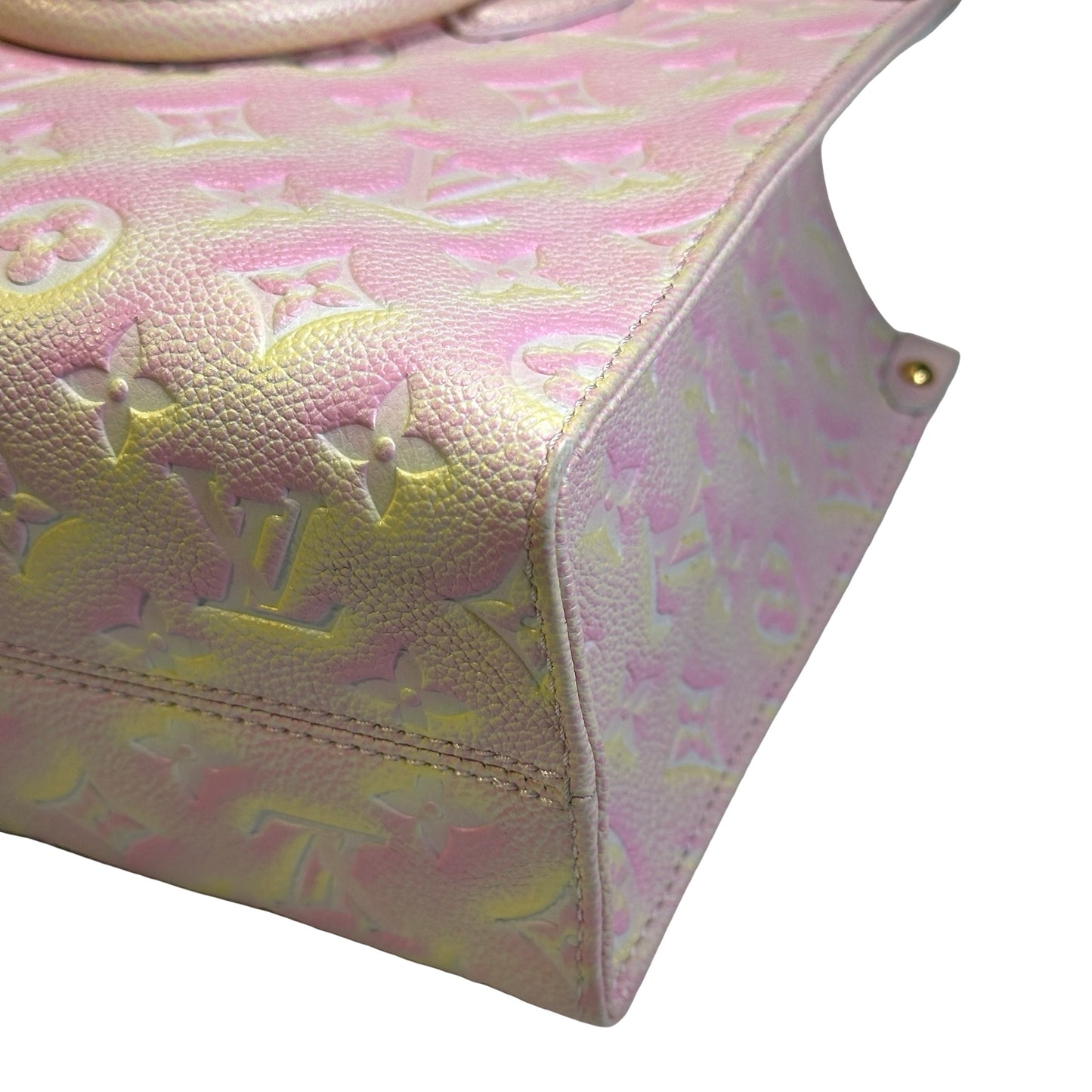 Used LOUIS VUITTON Monogram Empreinte Leather On The Go Handbag Sunrise Pastel