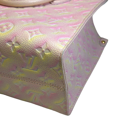 Used LOUIS VUITTON Monogram Empreinte Leather On The Go Handbag Sunrise Pastel
