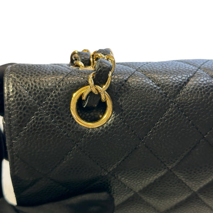 Used CHANEL Calfskin CF 25 Chain Shoulder Bag Black GHW