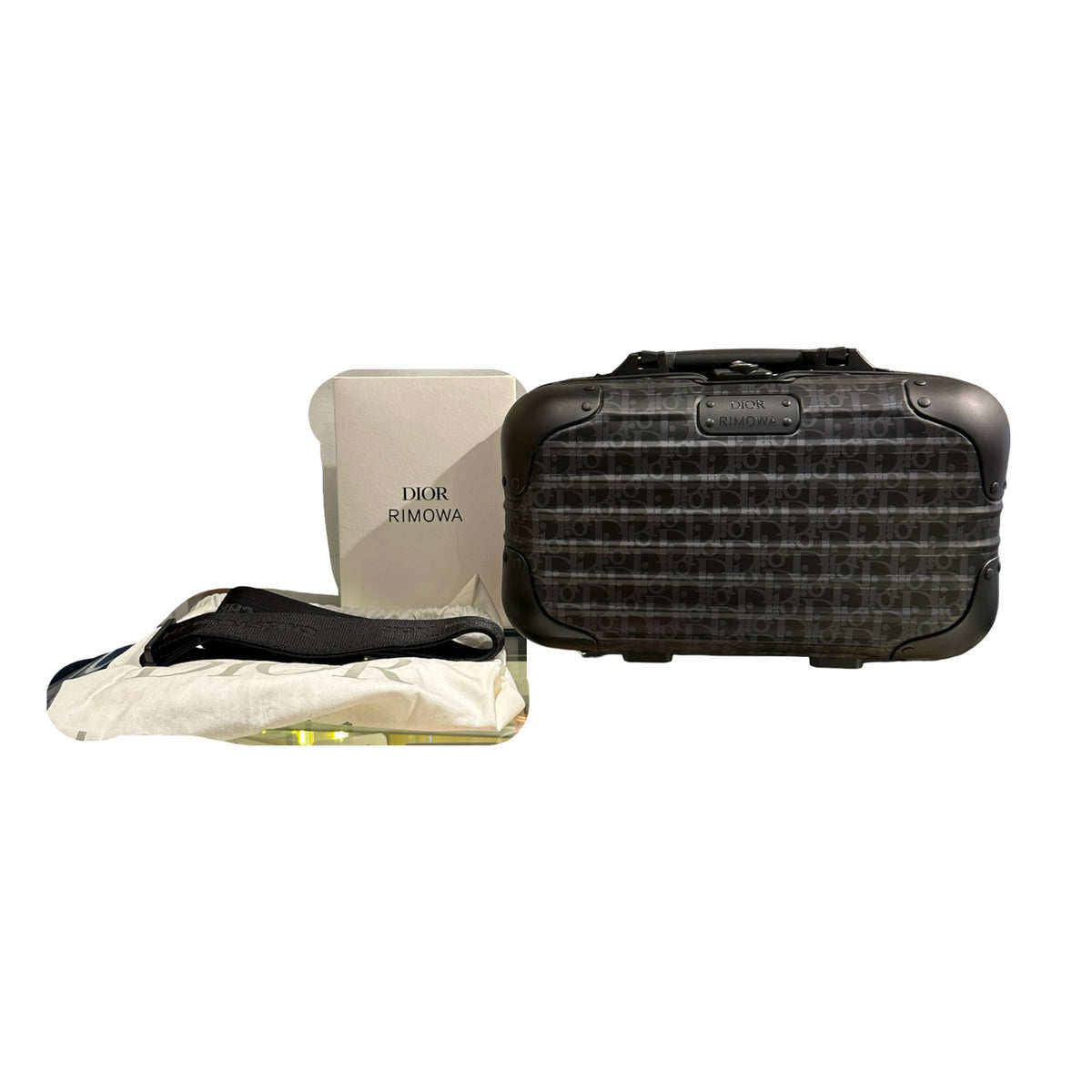 Used DIOR X RIMOWA Oblique Personal Clutch Briefcase Black