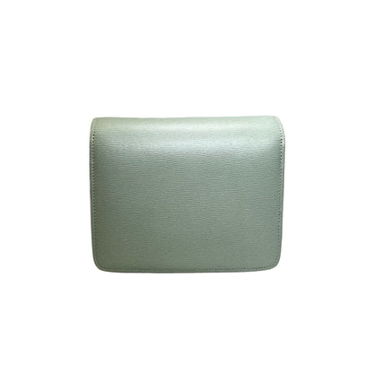 CELINE Epi Leather Classic Box Shoulder Bag Light Green GHW