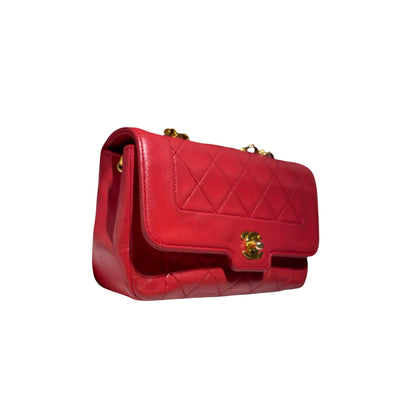 Used CHANEL Lambskin Leather Vintage Mini Bijoux Chain Flap Chain Shoulder Bag Pink GHW