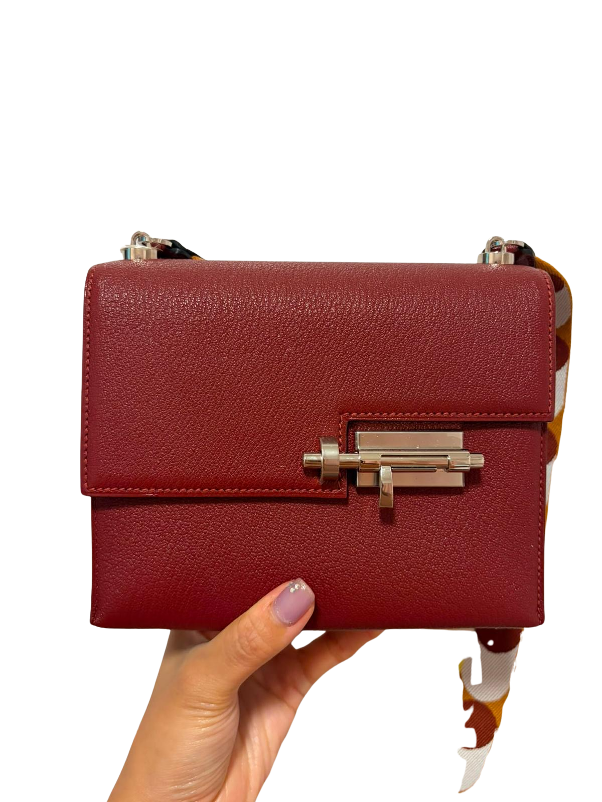 Used HERMES Verrou Crossbody Bag Rouge H