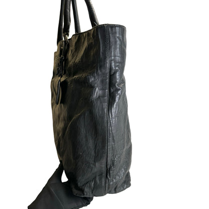 Used PRADA Leather Tote Bag Tote Bag Black
