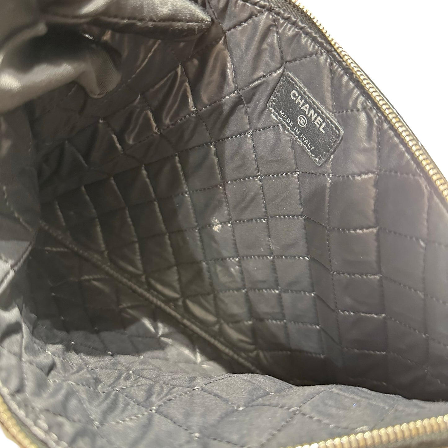 Used CHANEL Patent Leather Clutch Black PHW