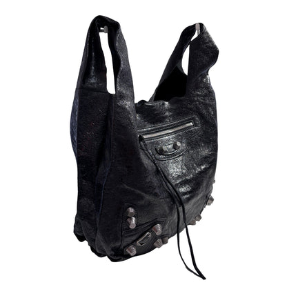 Used BALENCIAGA Leather City Tote Bag Shoulder Bag Black