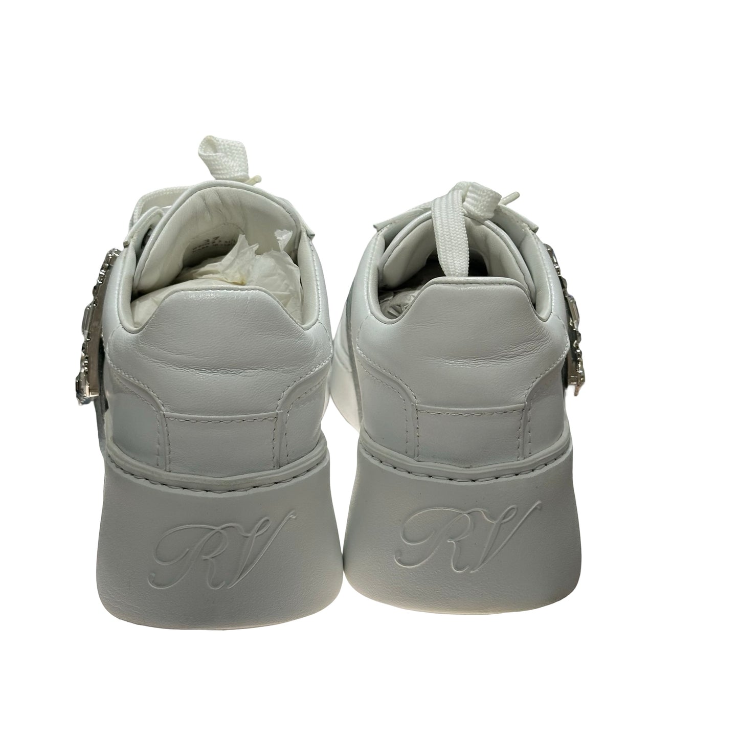 Used ROGER VIVIER Sneakers with Crystals Shoes White