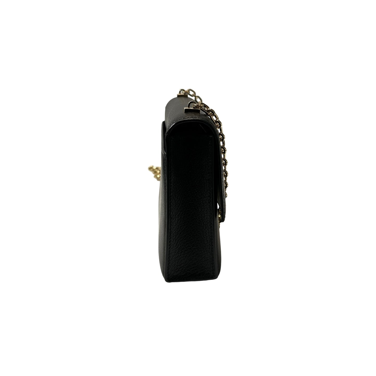 Used HERMÈS Chevre Goatskin MINI VERROU Shoulder Bag Black GHW