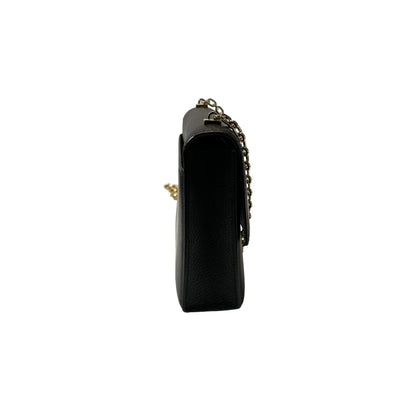Used HERMÈS Chevre Goatskin MINI VERROU Shoulder Bag Black GHW