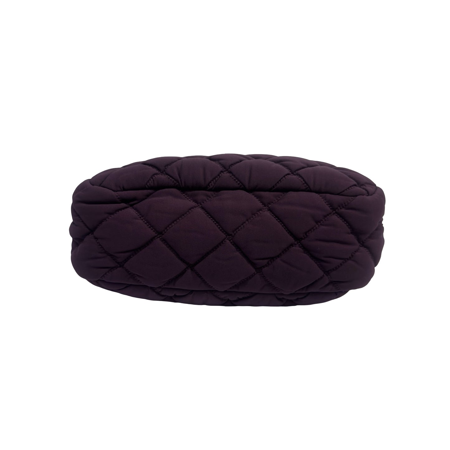 Used CHANEL Quilted Nylon Quilted Cloud Bag Shoulder Bag Purple PHW