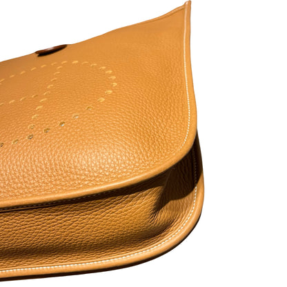 Used HERMÈS Clemence leather Evelyne 29 Shoulder Bag Brown