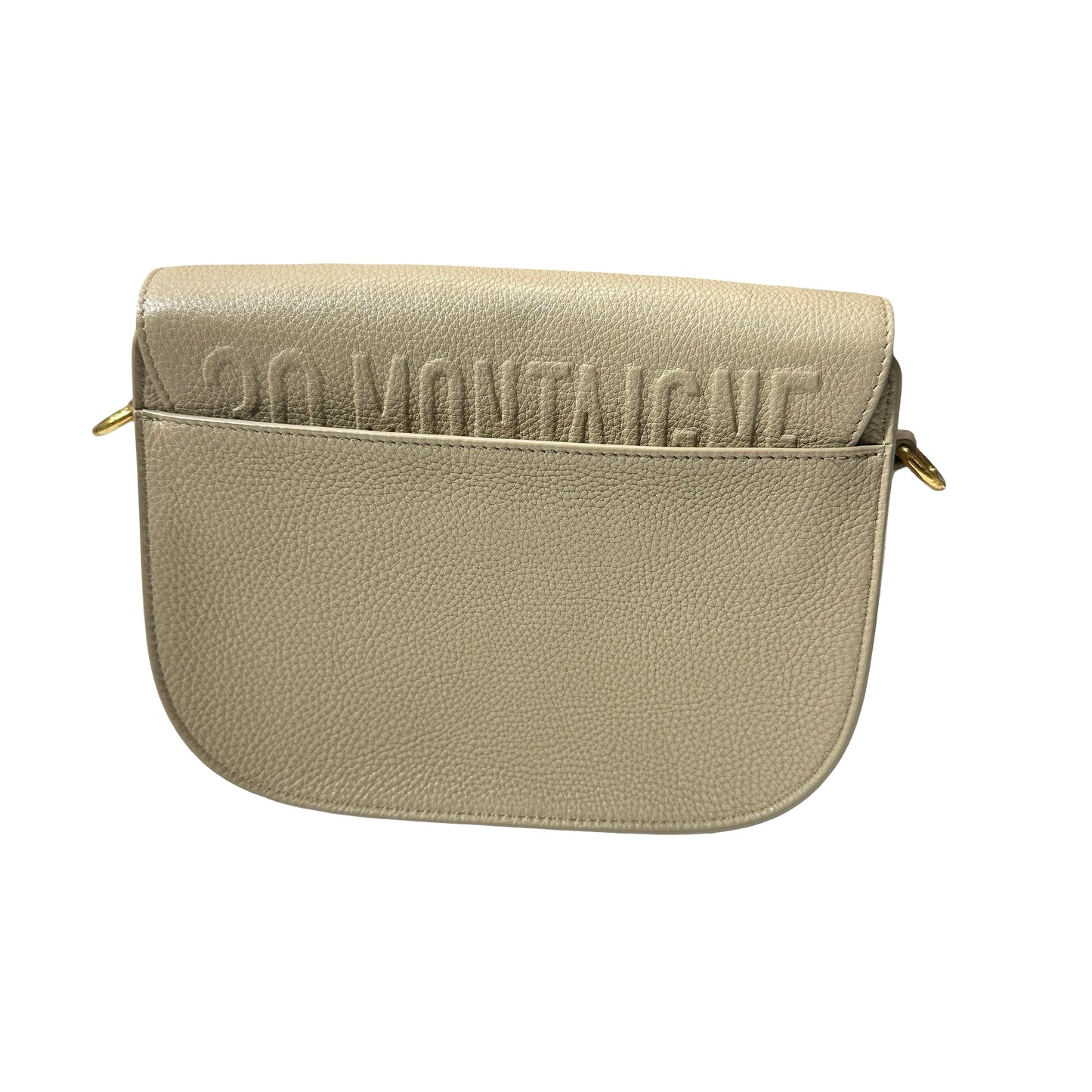 Used DIOR Calfskin Leather Bobby Cross Body Bag Beige GHW