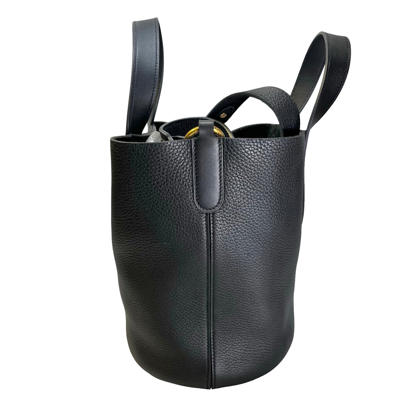 HERMES Clemence Swift In the Loop Bucket Bag Black GHW
