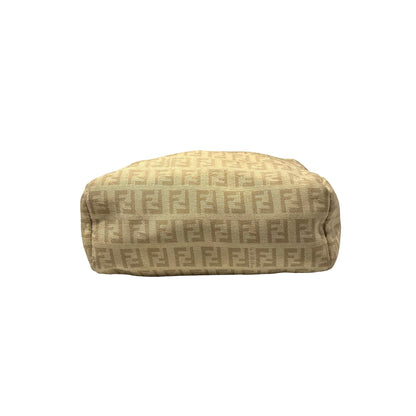 Used Fendi Canvas Handbag Beige PHW