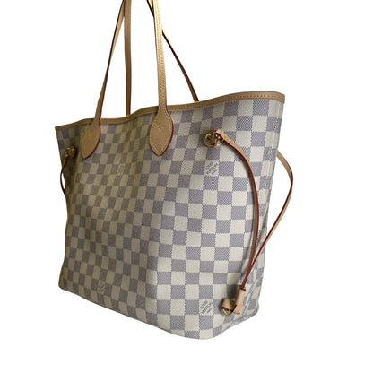 Brand New LOUIS VUITTON Damier Azur Neverfull Tote Bag White Blue