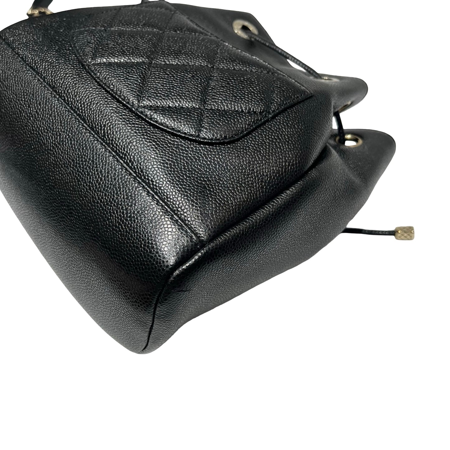 Used CHANEL Calfskin Leather Cross Body Bag Black GHW