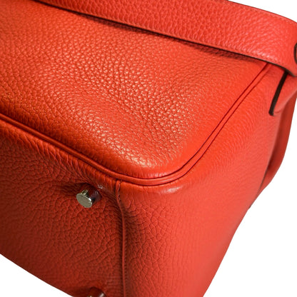 Used HERMES Clemence Lindy Handbag Pink