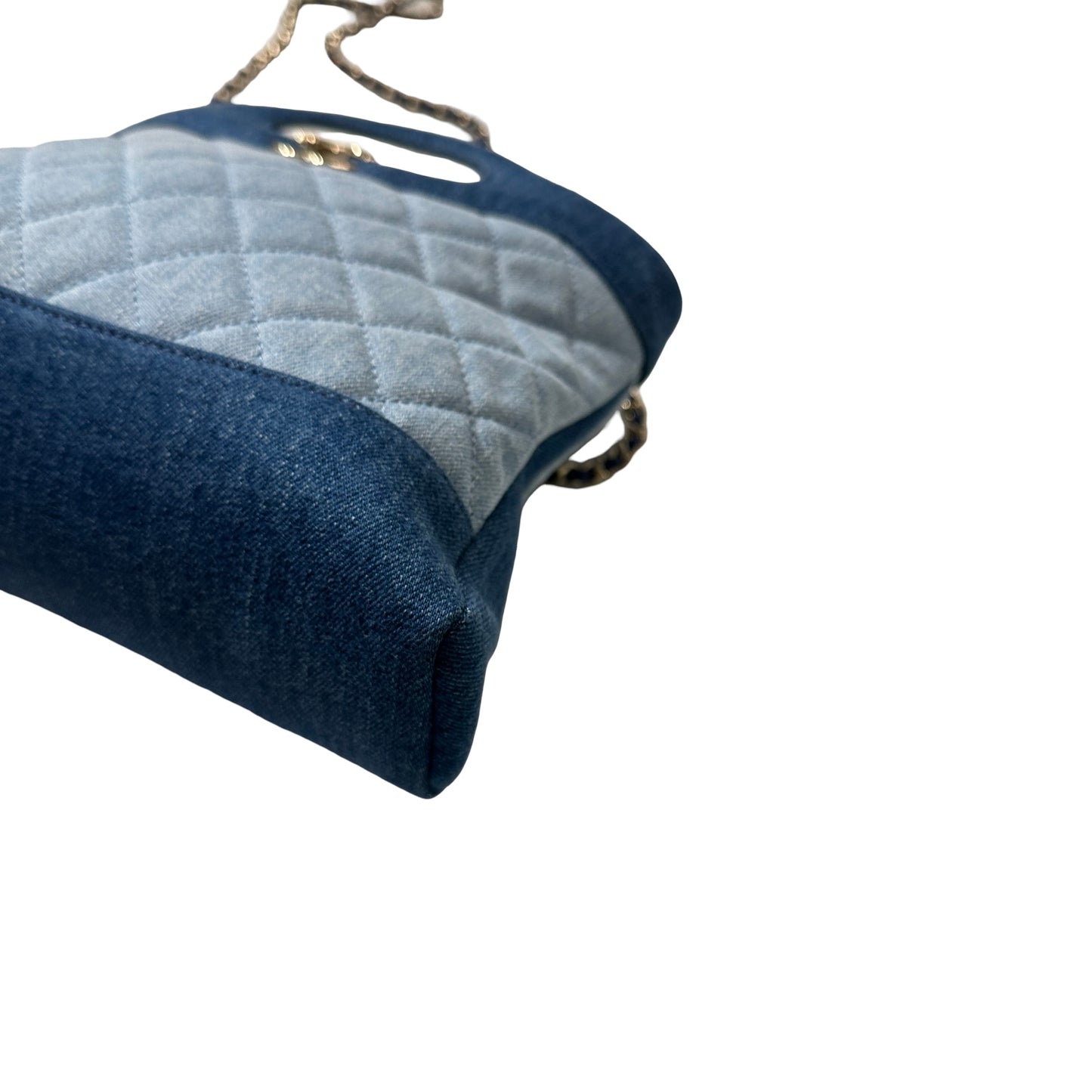 New Chanel Denim Chanel 31 Mini Shopping Chain Shoulder Bag Blue GHW