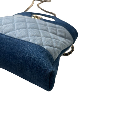 New Chanel Denim Chanel 31 Mini Shopping Chain Shoulder Bag Blue GHW