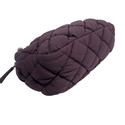 Used CHANEL Quilted Nylon Quilted Cloud Bag Shoulder Bag Purple PHW