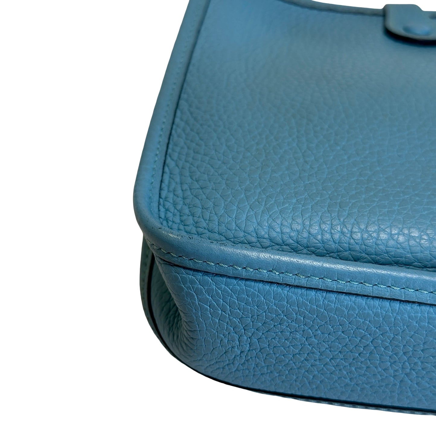 Used HERMES Clemence Mini Evelyne Cross body bag Blue，PHW
