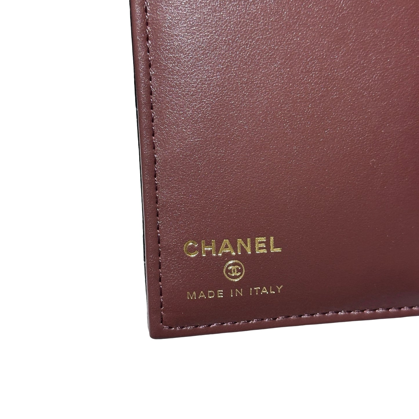 New CHANEL Calfskin Leather Passport Case Black GHW