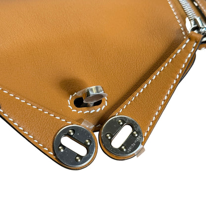Brand New HERMES Swift Mini Lindy Shoulder Bag Toffee PHW