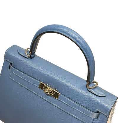 Used HERMÈS Kelly 25 Handbag Blue PHW