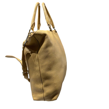 Used PRADA Tote Bag PHW Beige Blue