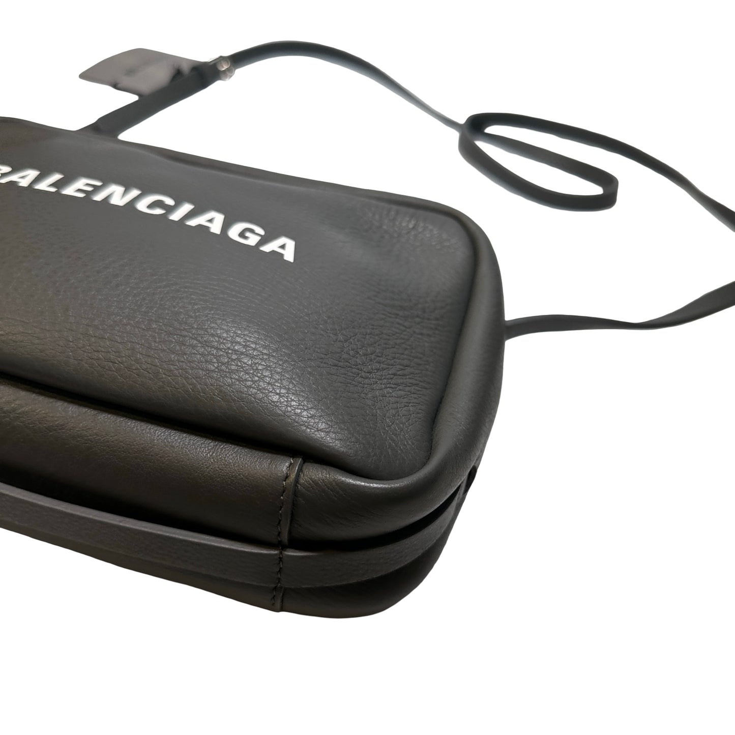 Used BALENCIAGA Calfskin Leather Crossbody Cross Body Bag Black PHW