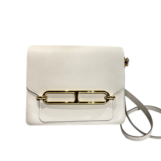Used HERMÈS Evercolour Roulis 23 Cross Body Bag GHW White