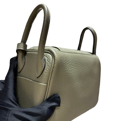 Used Hermès Mini Lindy Cross Body Bag Green GHW