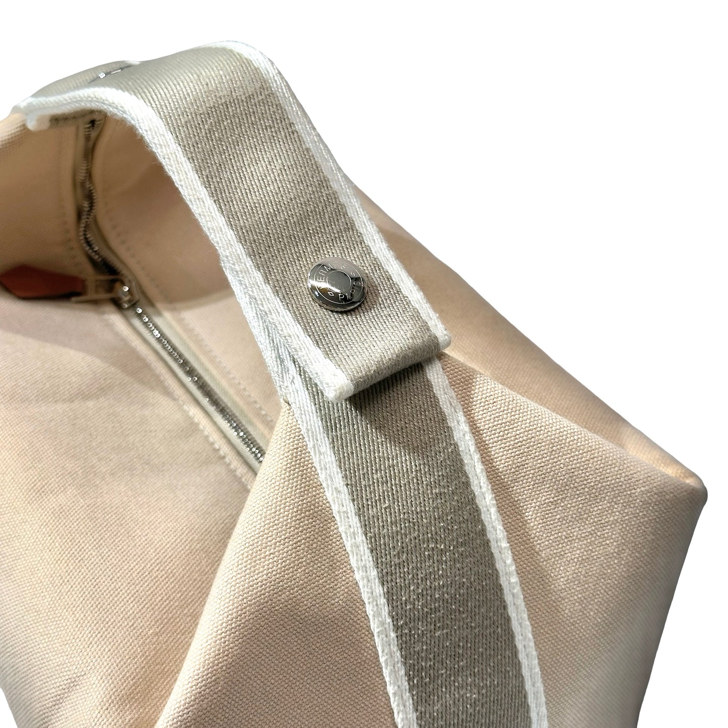 HERMES Canvas Bride-a-Brac GM Pouch Beige