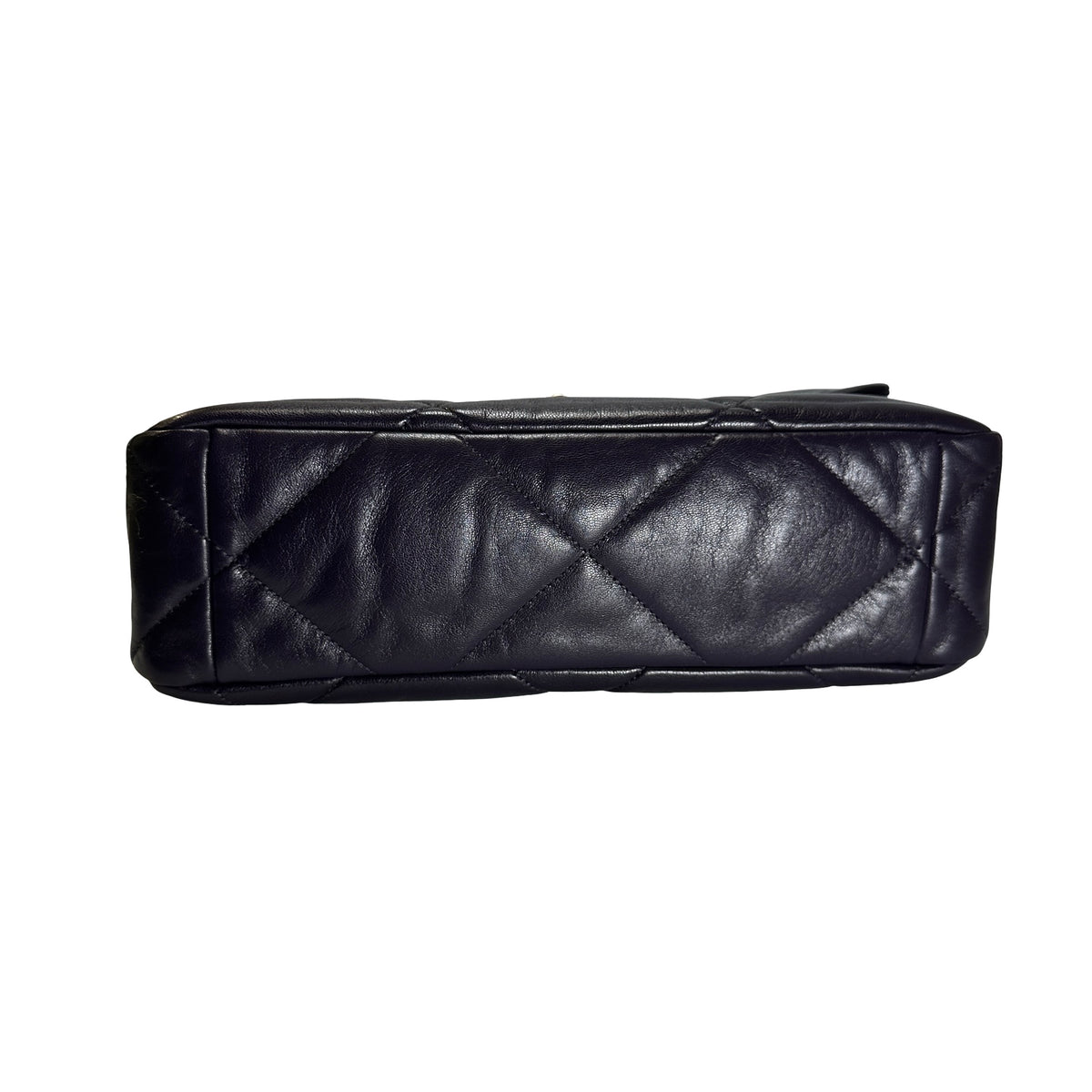 Used CHANEL Lambskin Quilted Chanel 19 Large Chain Shoulder Bag Purple GHW