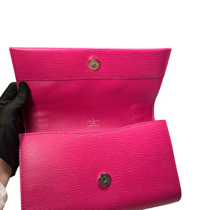Used LOUIS VUITTON Leather Epi Clery Bag Pouch Pink PHW