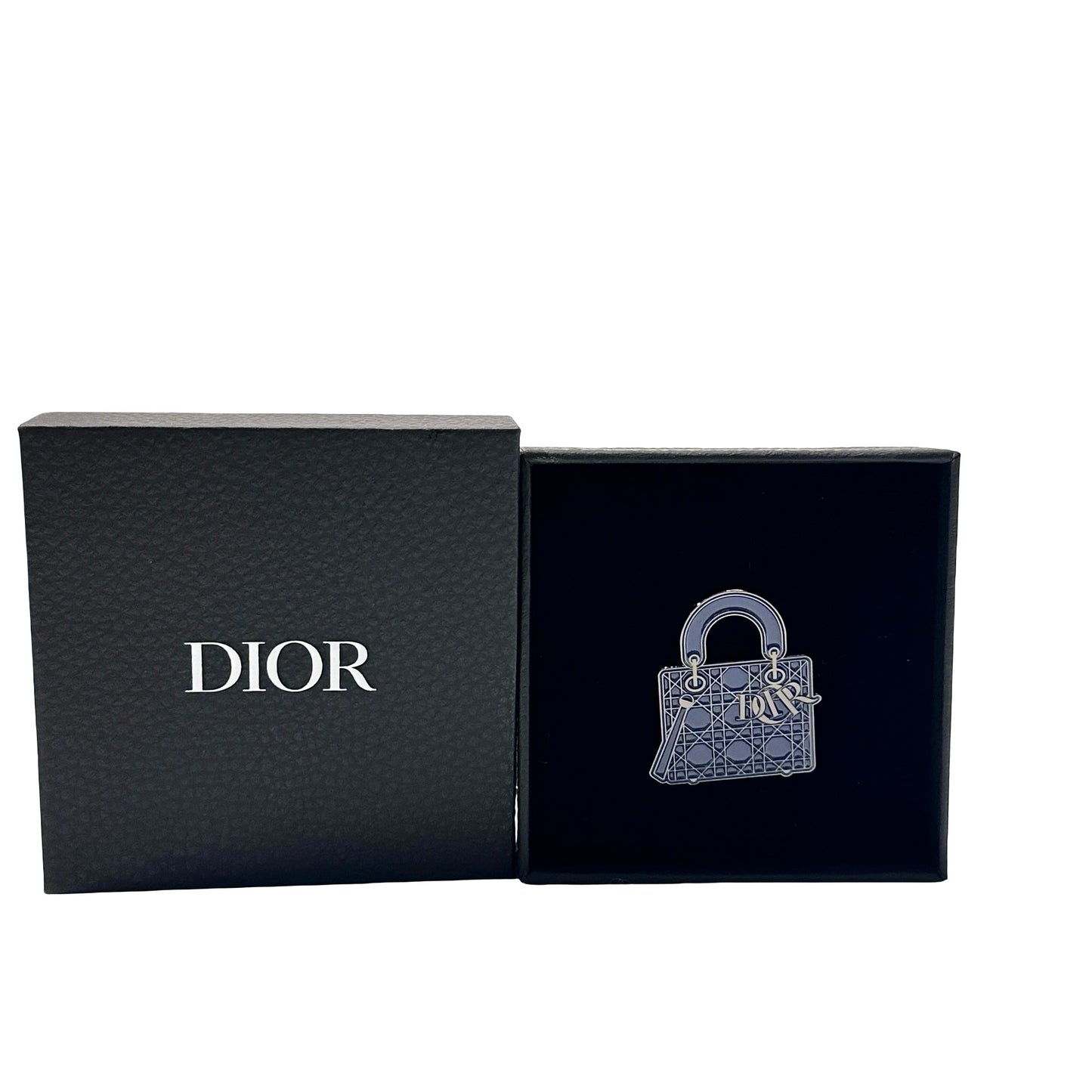 Used DIOR Metal Lady Dior Celebration Brooch Accessories Navy Blue PHW