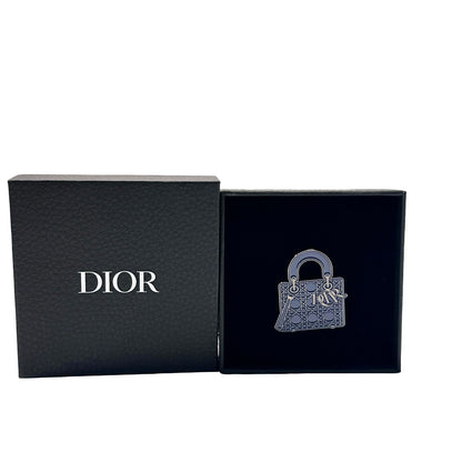 Used DIOR Metal Lady Dior Celebration Brooch Accessories Navy Blue PHW